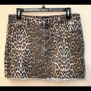 Angel Kiss Denim Leopard Skirt